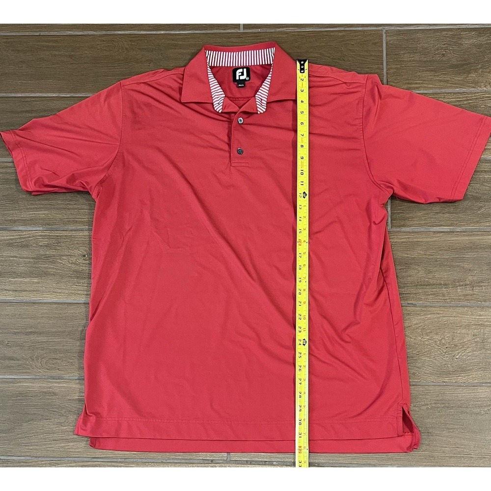 Footjoy FJ Men's Golf Polo Shirt XL Red Short Sleeve - Picture 2 of 6